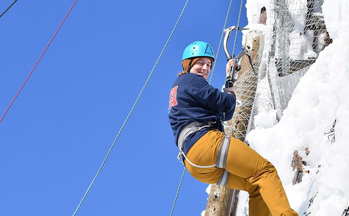 Image of Student Ice Climbing